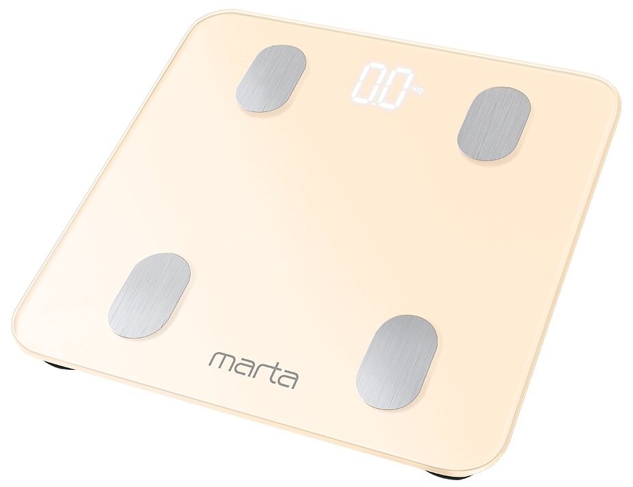 MARTA MT-1606 золотистый опал LED весы напольные диагностические, умные с Bluetooth