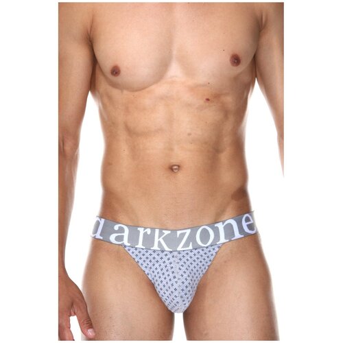 фото Мужские трусы танга серые меланжевые с принтом darkzone dzn6164 s (42)