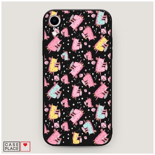 фото Чехол силиконовый матовый iphone xr (10r) единороги с мороженым case place