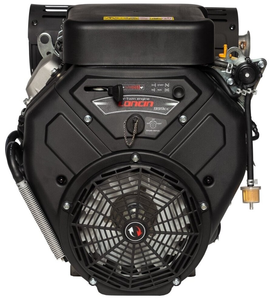 Двигатель бензиновый Loncin LC2V90FD (E type) (35л.с., 999куб. см, V-образн, вал 28.575мм, электрический старт, катушка 20А, плоский воздушный фильтр)