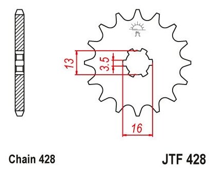 Звезда JT ведущая JTF428.16 16 зубьев