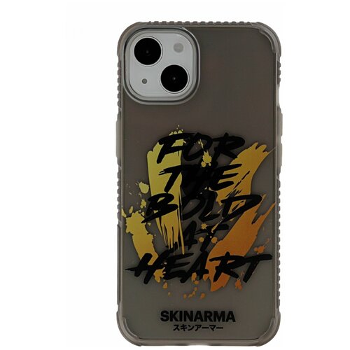 Чехол для iPhone 13 Skinarma Hansha Black, противоударная пластиковая накладка с рисунком, силиконовый бампер с защитой камеры