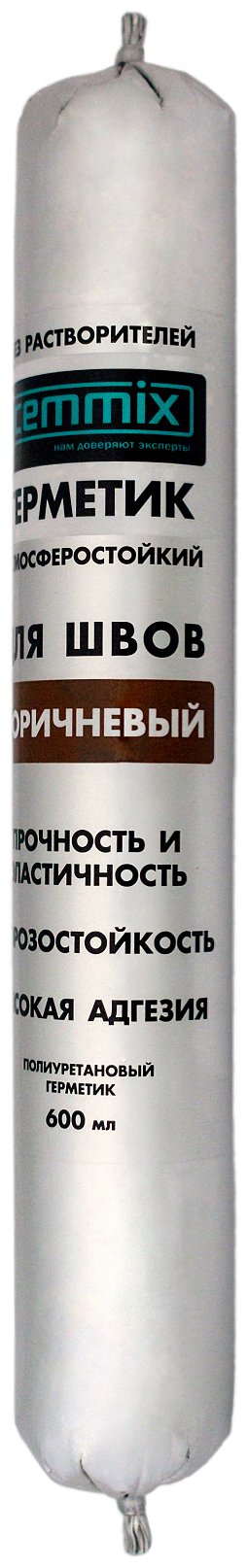 Клей-герметик для швов полиуретановый универсальный Cemmix коричневый 600 мл.