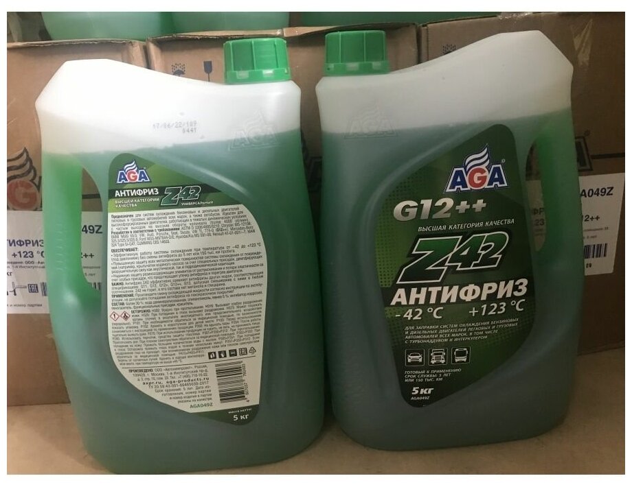 Антифриз AGA Z42 зеленый (4.73 л/5 кг) AGA049Z