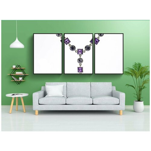 фото Набор модулных постеров для интерьера "кулон, ожерелье, драгоценность" 60x90 см. в тубусе, без рамки lotsprints