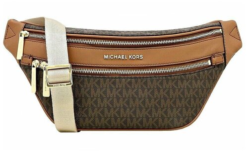 Сумка поясная MICHAEL KORS, фактура рельефная, коричневый