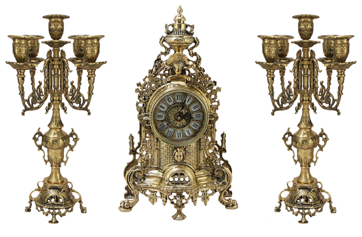 Каминные часы с канделябрами Belo De Bronze "Париж"
