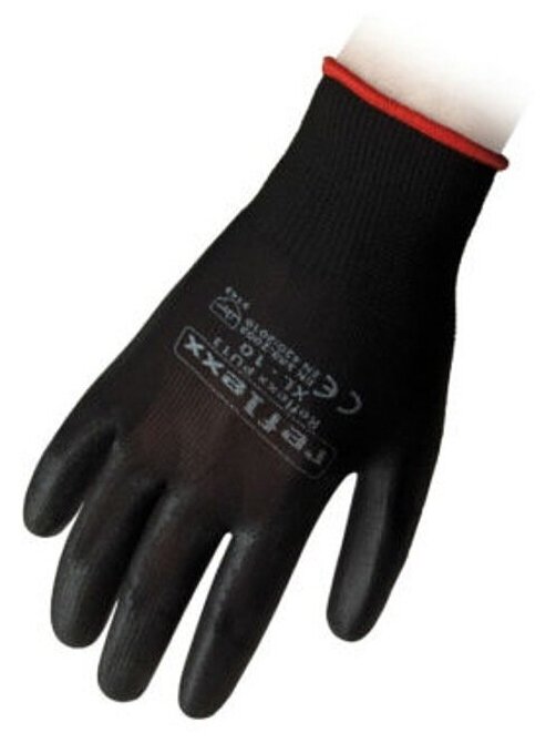 Многоразовые защитные перчатки полиуретановые 24 см. Reflexx PU13-L. 1 пара.