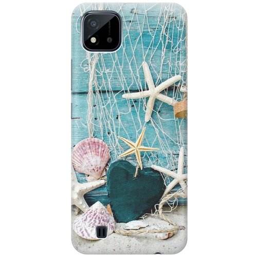 фото Ультратонкий силиконовый чехол-накладка для realme c20 / c11 (2021) с принтом "морские звезды" gosso