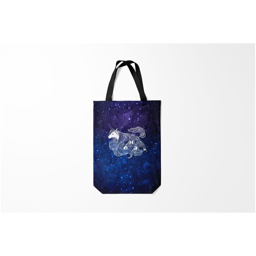фото Сумка-шоппер / 31х42 см / звери / единороги мечтающий единорог burnettie