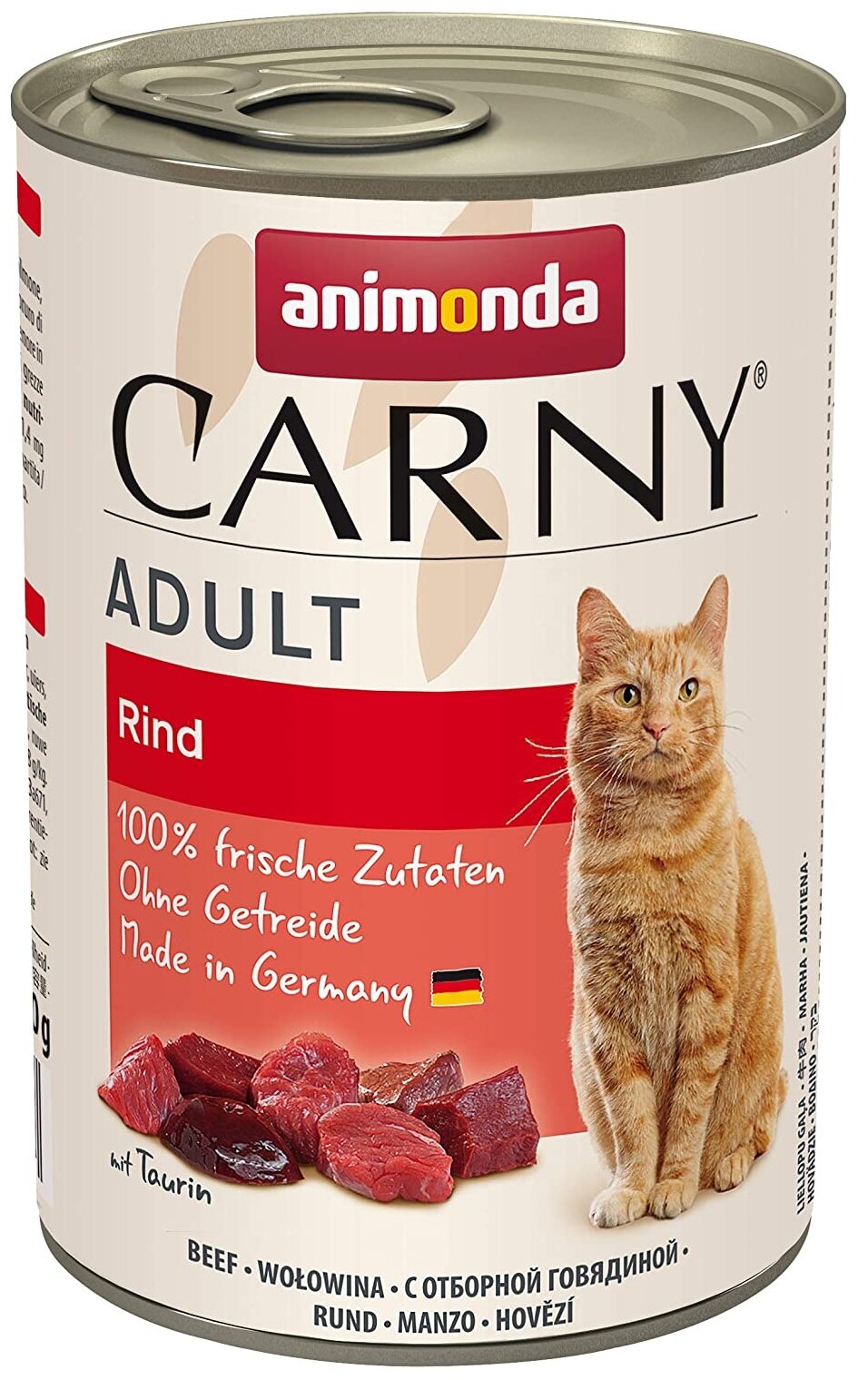 Влажный корм для кошек Animonda Carny, беззерновой, с говядиной 400 г (паштет)