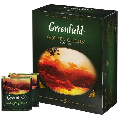 Чай Greenfield Golden Ceylon черный фольгир.100пак/уп 0581-09 , 3 шт.