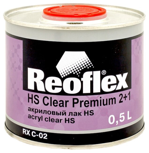 Лак Reoflex Premium Акриловый Hs 2+1 0.5Л (Без Отвердителя, Нужен Отвердитель184394t) Reoflex арт. RX C-02/500