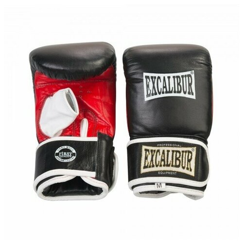 фото Перчатки снарядные excalibur 604/02 black/red буйволиная кожа m