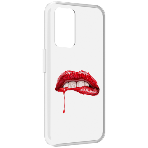 Чехол MyPads яркие красные губы для Realme GT Neo3T задняя-панель-накладка-бампер