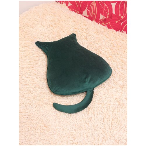 Подушка Solmax, кошка, зеленая, 38х50 см