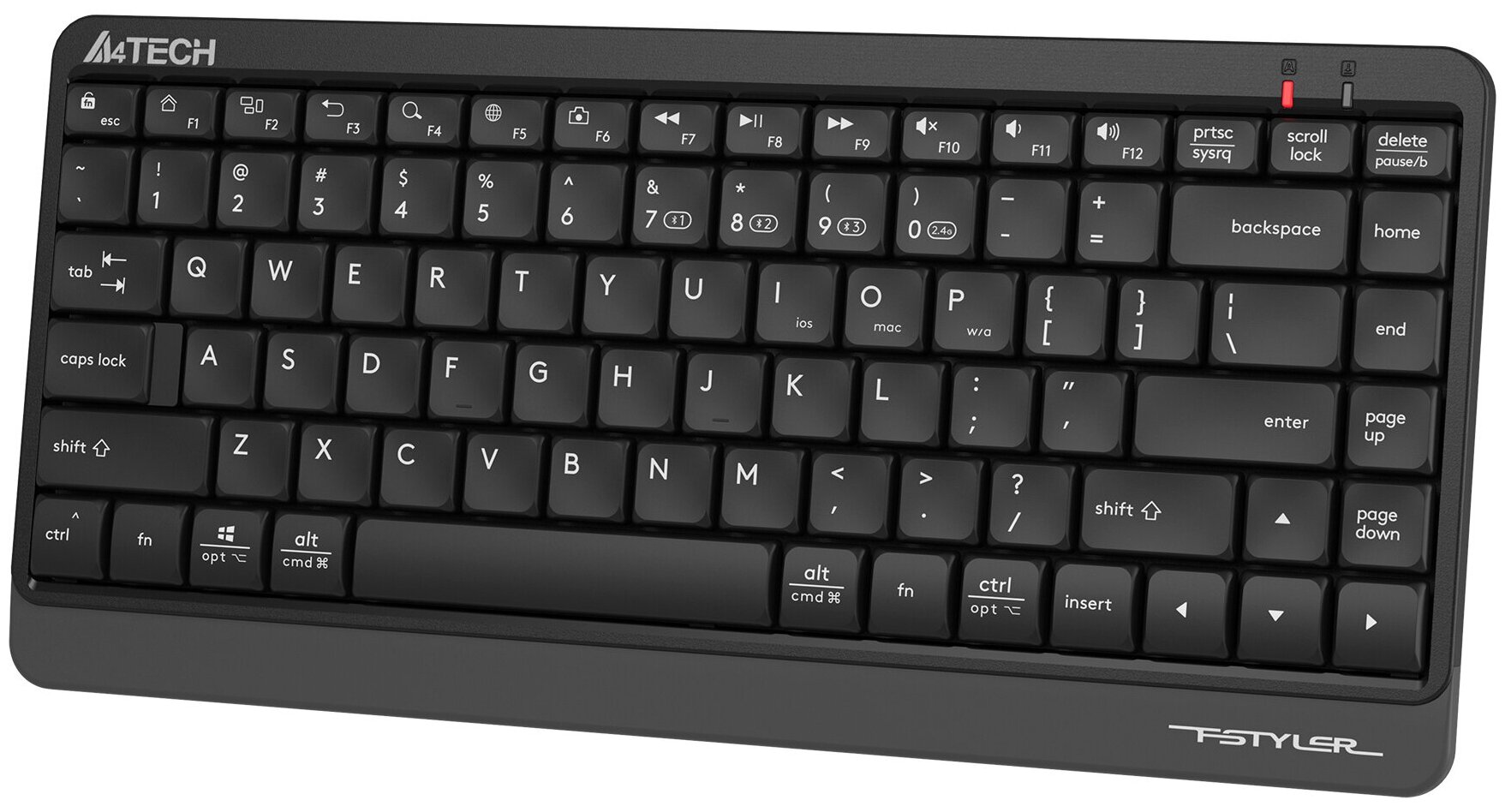 Клавиатура A4Tech Fstyler FBK11 черныйсерый USB беспроводная BTRadio slim