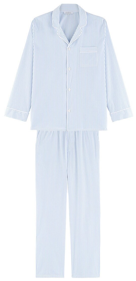 Пижама LAURENCE TAVERNIER, рубашка, карманы, размер L, голубой - фотография № 6