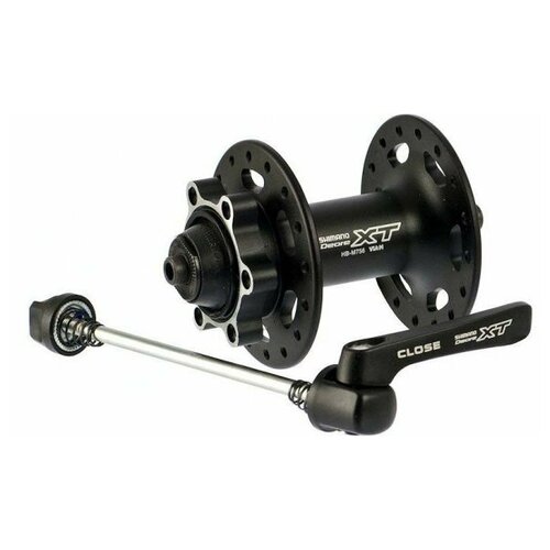 Shimano Втулка передняя Shimano XT M756, 36 отв, 6-болт, QR (черн.), цвет Черный втулка передняя shimano tx506 36 отверстий 6 болтов qr чёрная ehbtx506aal