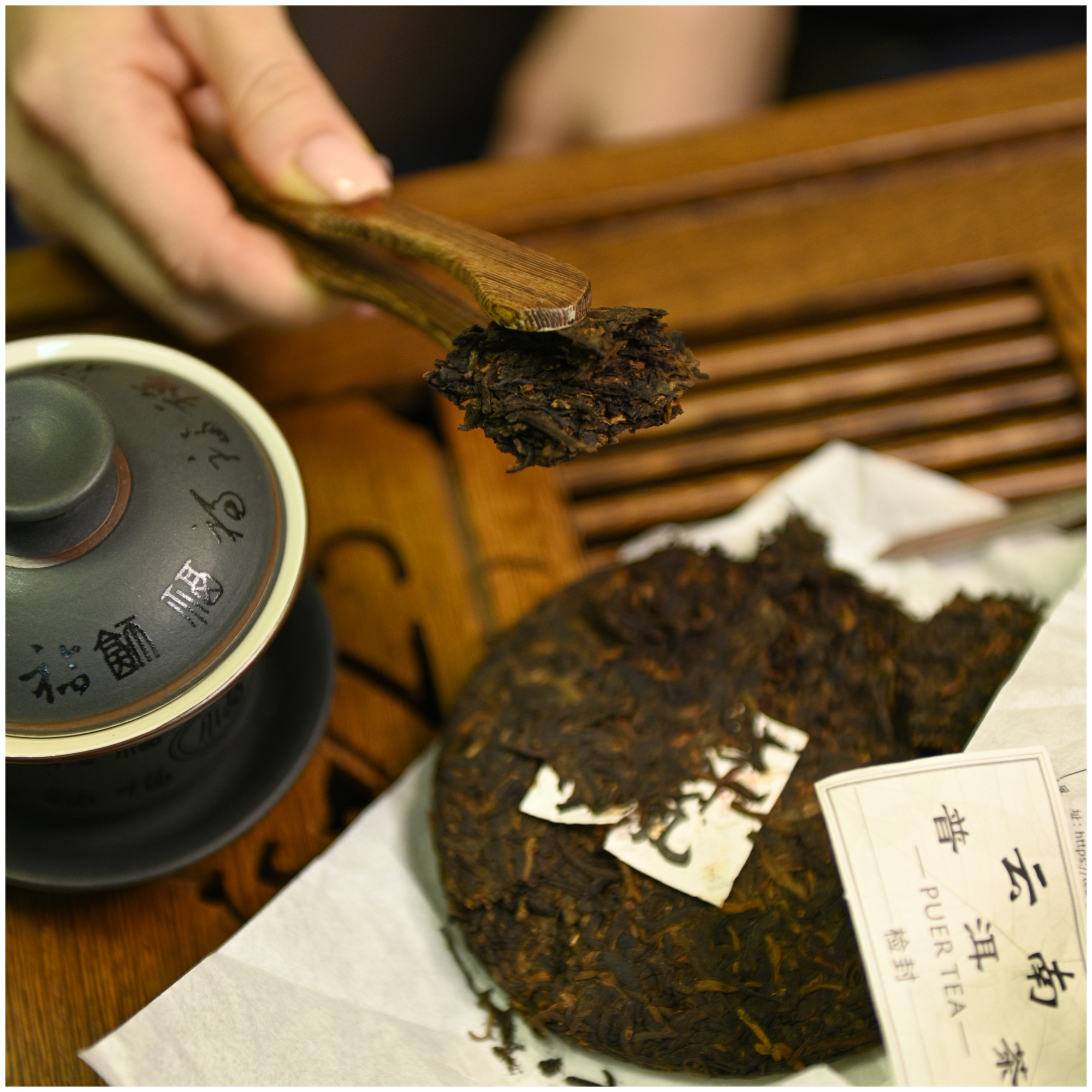 Китайский чай Пуэр Шу ЧА ЦИ 2шт по 100 гр / листовой прессованный блинчик - фотография № 6