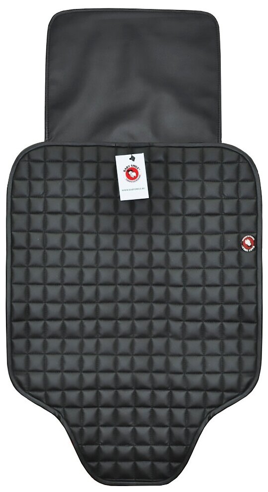 Защитный коврик с дополнительной защитой для сиденья автомобиля под автокресло Baby Smile с квадратным рисунком(черный)