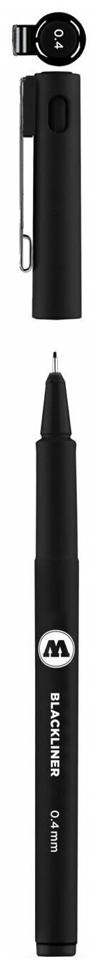 Ручка линер Molotow для скетчинга, иллюстраций, графического дизайна - цвет черный, Blackliner 0,4 мм 703205