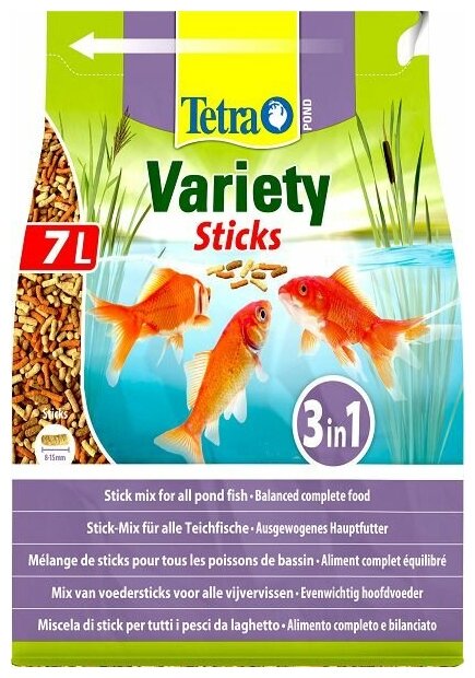 Корм для прудовых рыб Tetra Pond Variety Sticks 7л/1020гр смесь палочки - фотография № 17