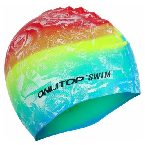 фото Шапочка для плавания взрослая силиконовая onlitop swim, цвета микс, обхват 54-60 см onlytop