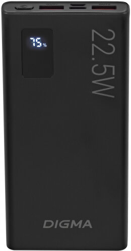 Внешний аккумулятор Digma DGPF10A 10000mAh QC3.0/PD3.0 22.5W 5A 2xUSB-A/USB-C черный (DGPF10A22PBK)