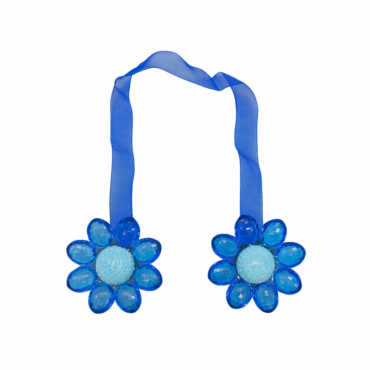 Подхваты для штор, магнитные, пластиковые, 2 штуки, цвет яркий василек