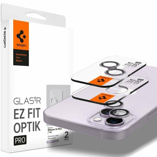 Защитное стекло для камеры SPIGEN для iPhone 14 / 14 Plus GLAS.tR EZ Fit Optik Pro 2 шт Фиолетовый AGL05603 защитное стекло для камеры spigen для iphone 12 optik lens protector зеленый agl02471