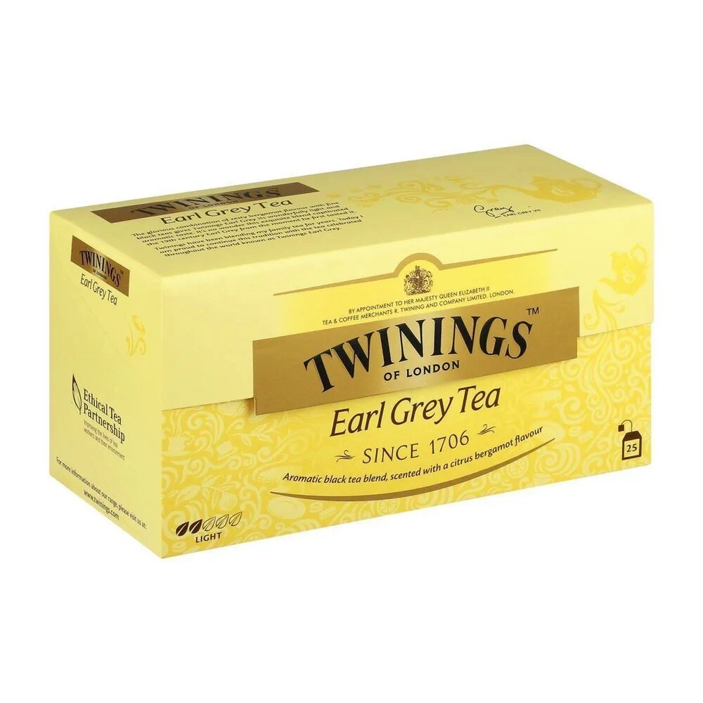 Чай в пакетиках Twinings Earl Grey Черный с ароматом бергамота,25 шт