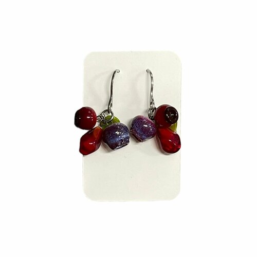 Серьги Kerko, зеленый, красный