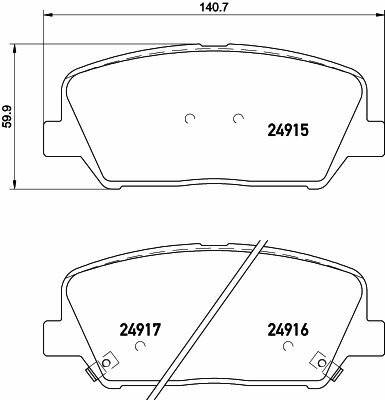 Колодки тормозные дисковые передние для Киа Оптима 3 2010-2015 год выпуска (Kia Optima 3) NISSHINBO NP6047