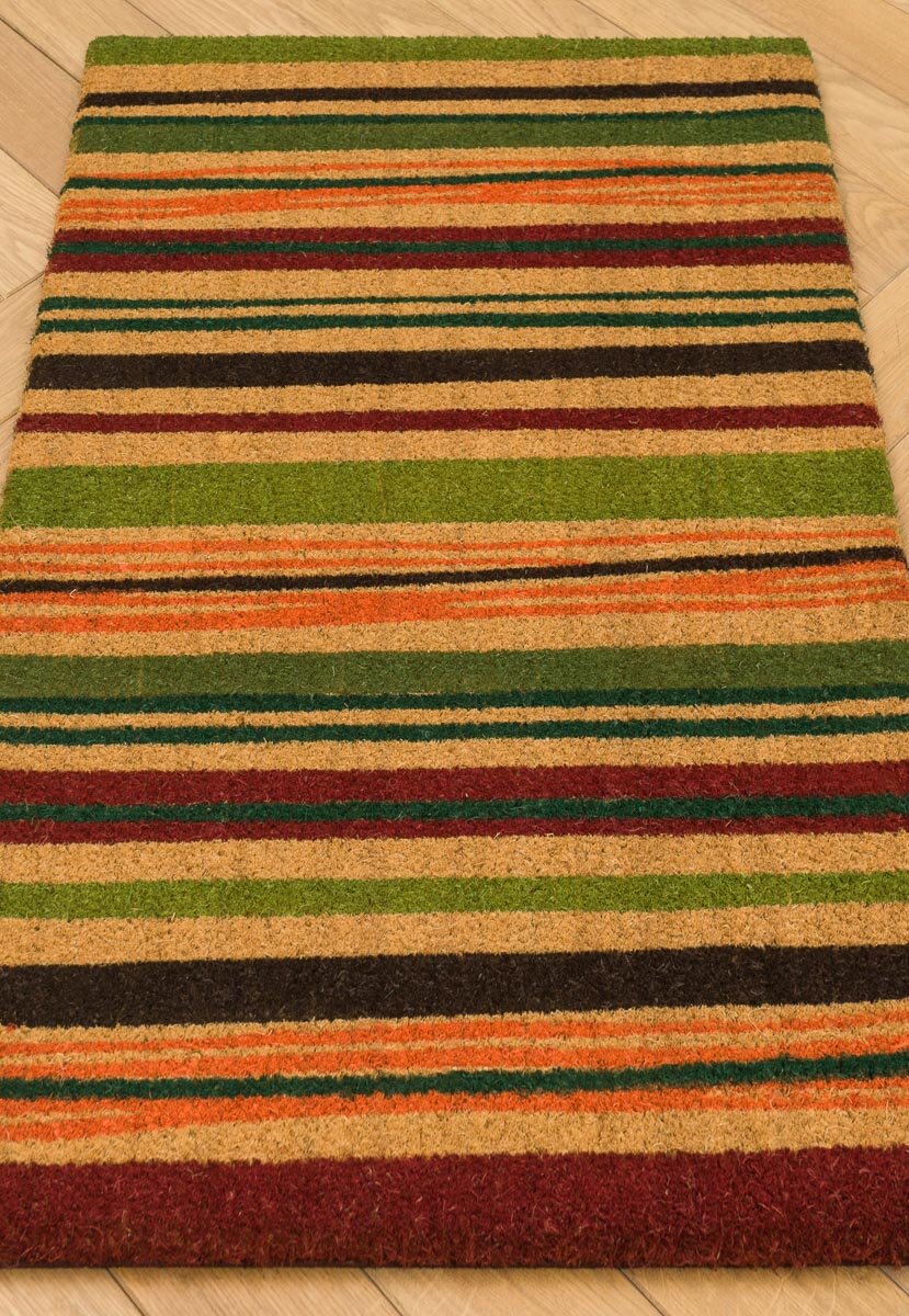 Коврик придверный 60 на 90 см для прихожей разноцветный Doormat kokos Elegant Stripe-74196