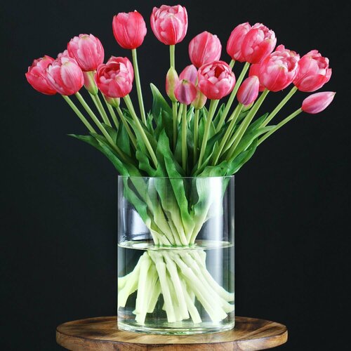 Ваза для цветов и сухоцветов стеклянная прозрачная декоративная интерьерная Трубка 150 D15xH20 cм К 1099₽