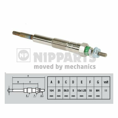 Свеча накаливания NIPPARTS J5712013 1 шт 1664₽