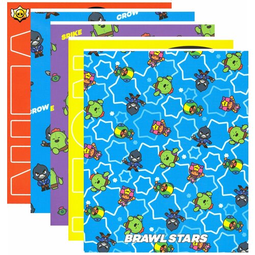 Тетрадь Brawl Stars, 24 листа, клетка, А5, комплект 5 штук