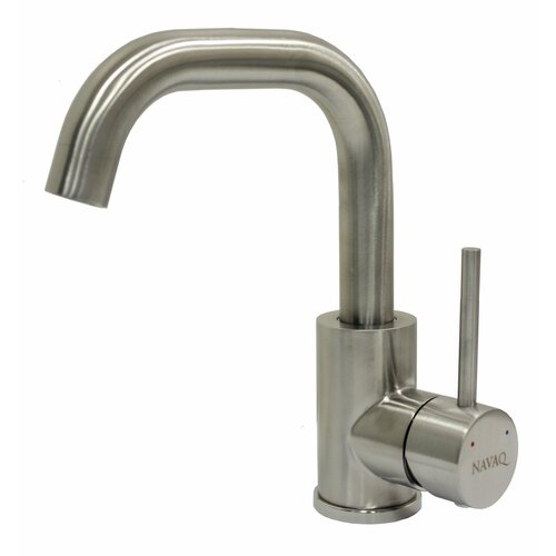 Смеситель NAVAQ однорукий д/умывальника c пов. изливом, сатин, нерж. сталь