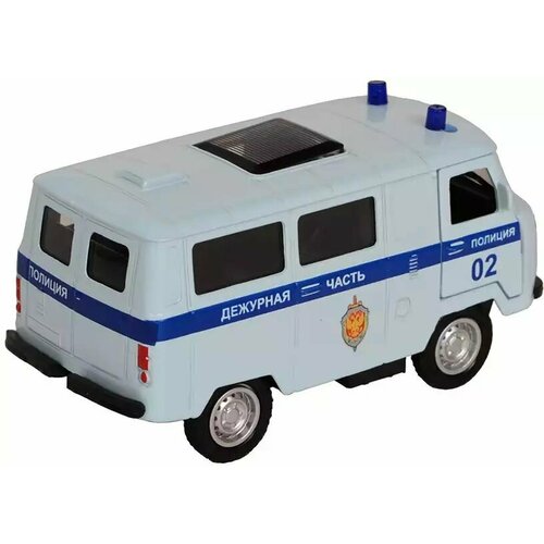 Модель машины УАЗ 452 Буханка Полиция (1:32, 13,5 см свет, звук, инерция) модель машины уаз 39625 12 5см свет звук инерция wx052945