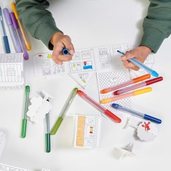 Набор фломастеров икеа мола, 24 шт, на водной основе, круглый корпус — фото 1