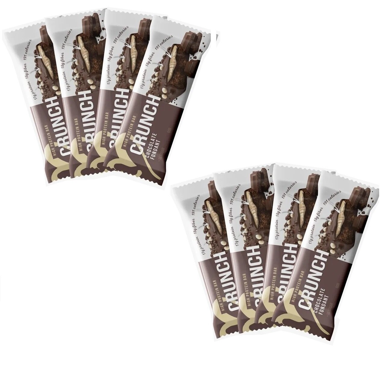 Протеиновый батончик Crunch 8 штук 60 гр (BootyBar) Шоколадный фондан