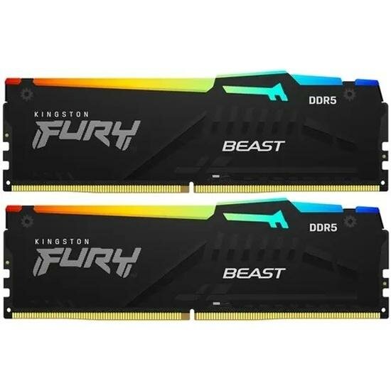 Оперативная память KINGSTON FURY Beast Black RGB DDR5 32Gb (2x16Gb) 5600Mhz (KF556C40BBAK2-3