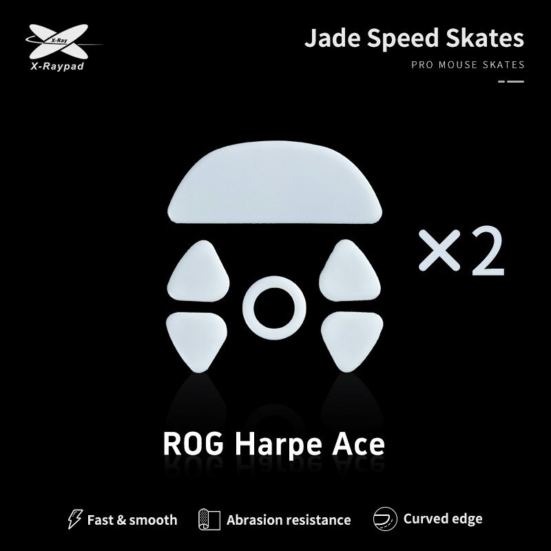 Ножки для мыши (глайды) X-raypad Jade Speed для ASUS ROG Harpe Ace, комплект из 2-х наборов