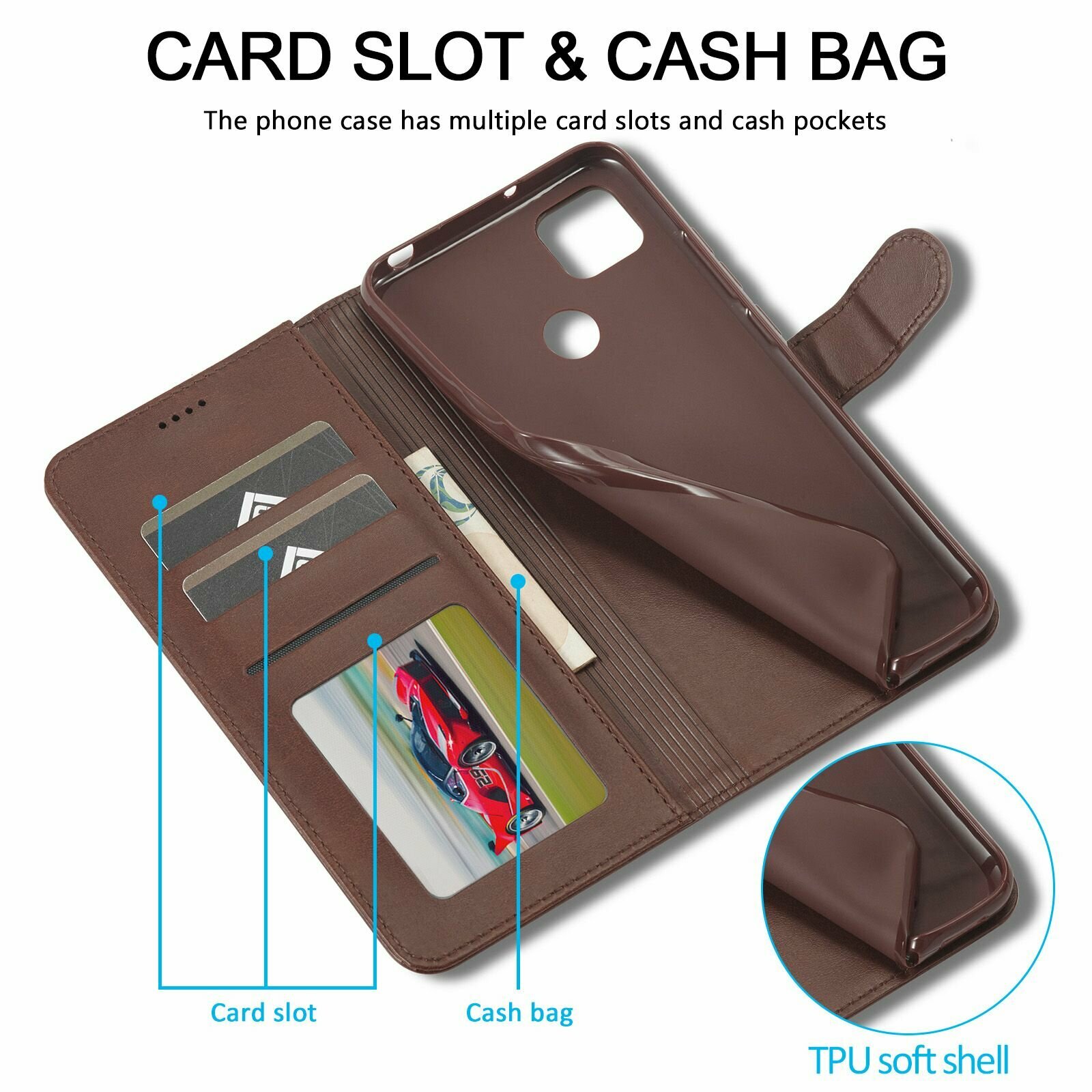 Электронные Книги Xiaomi LCIMEEKE Кожаный книжка чехол для Xiaomi Redmi 10A/ 9C / Сяоми Редми 9С / Редми 10А с визитницей из экокожи