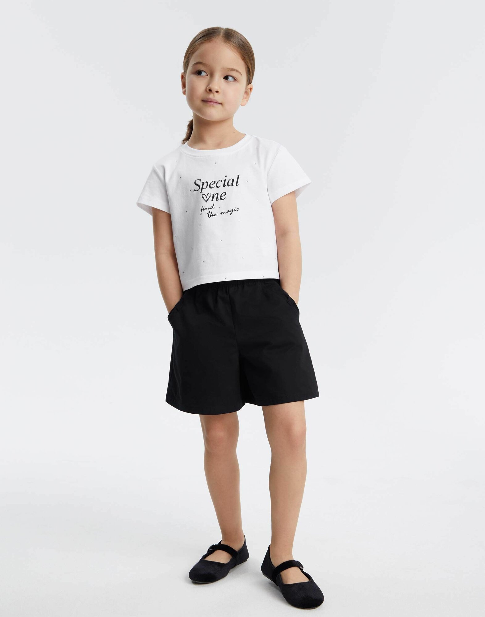 Шорты Gloria Jeans, размер 6-8л/128, черный