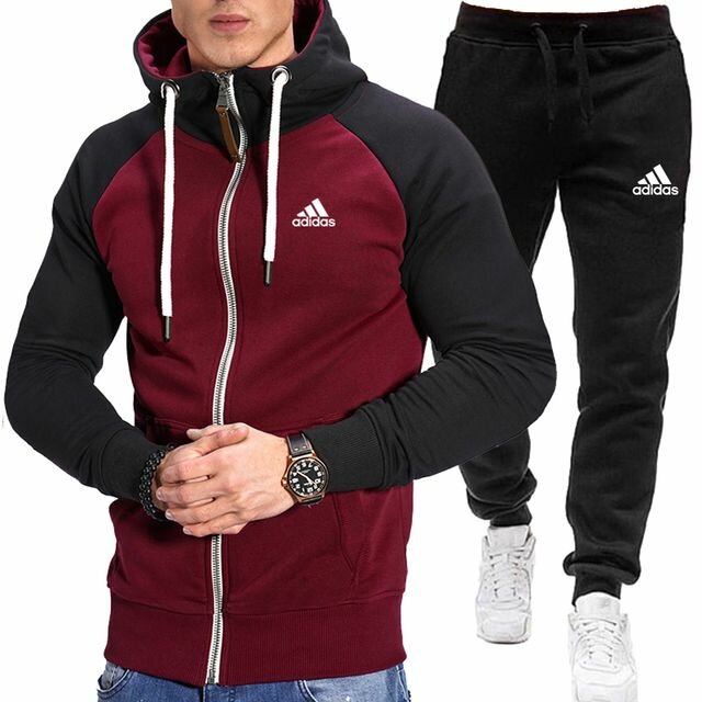 Костюм спортивный adidas, размер L, красный
