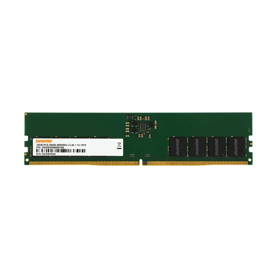 Оперативная память Digma DGMAD54800016S, DDR5, 16Gb, DIMM, 4800 МГц