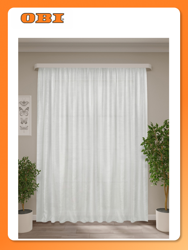 Портьера ТД Текстиль лен однотонная 200x270 см крепление на ленте