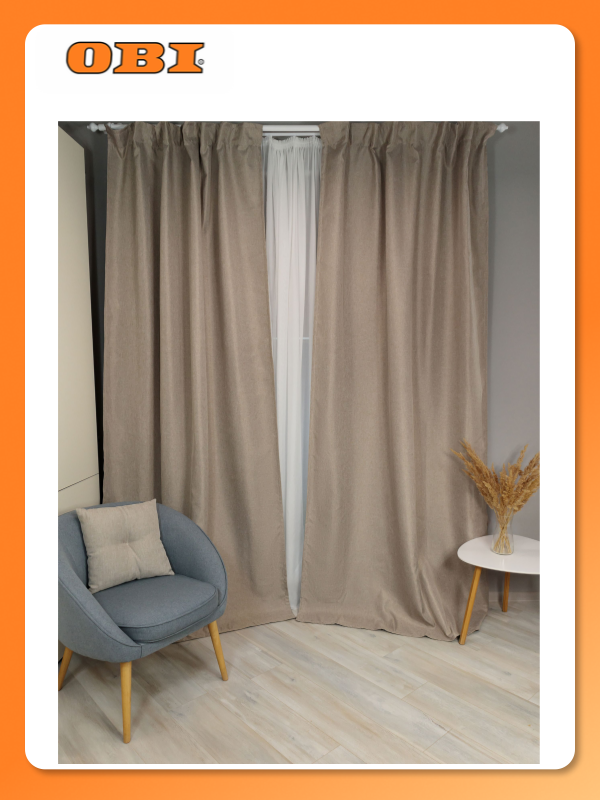 Шторы Linen Way блэкаут светонепроницаемые 145x270 см бежевые